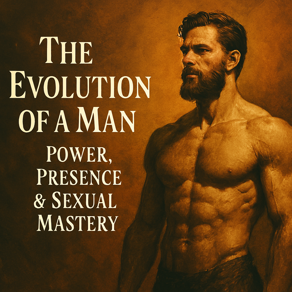 A powerful digital illustration of a focused, masculine man in a dramatic light, symbolizing strength, presence, and inner mastery—perfectly capturing the essence of male transformation and sexual energy.