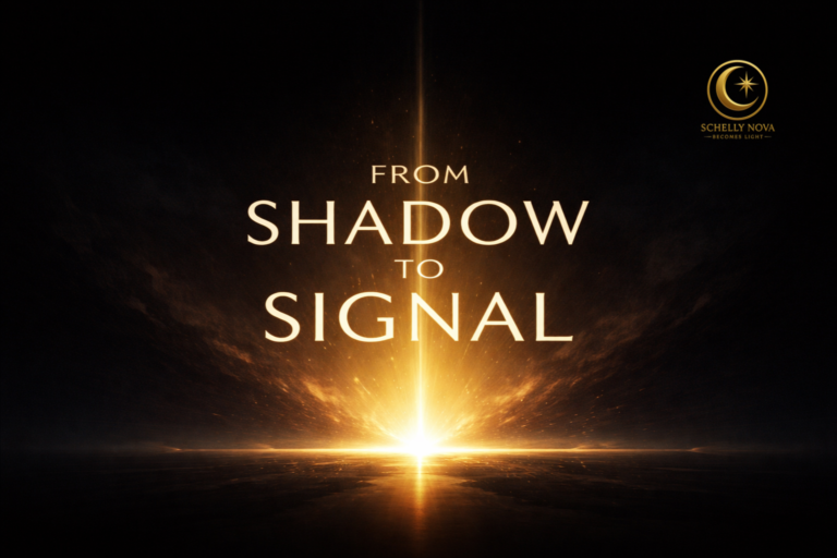 Dark-to-light feature image showing a powerful beam of golden light emerging from shadow, symbolizing transformation, clarity, and the shift from survival to signal for 2026.